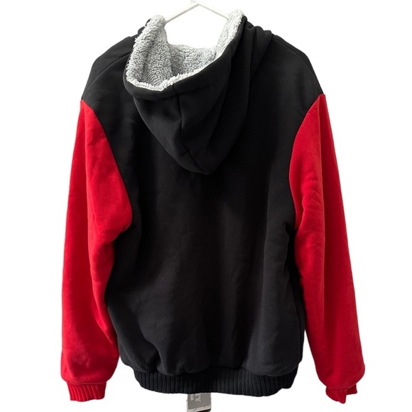 ZITY Fleece Jacket Hoodie for Women / Sweatshirt Heavy Hoodie Navy & Red, SZ Med - Picture 11 of 12